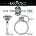 thumbnail image 3 of VOGUE 4 Prong Elongated Cushion 925 Silver Solitaire Engagement Ring - 5.00ct Platinum Plated - Size 11.5, 3 of 7