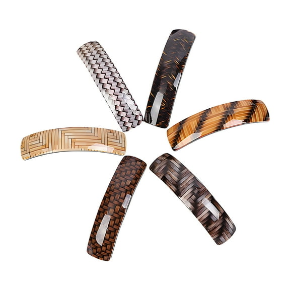 RAGUPEL 6 Pcs Mixed Color Barrettes for Women, Durable Acrylic Hair Clips for Fine and Thick Hair