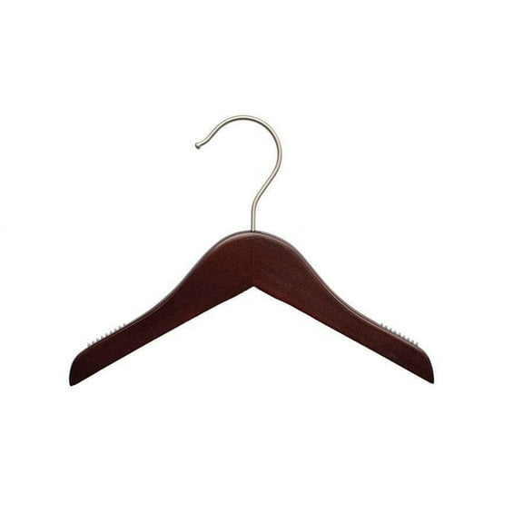 NAHANCO Wooden Baby/Infant Hangers, 10" - Low Gloss Mahogany, 25/CTN