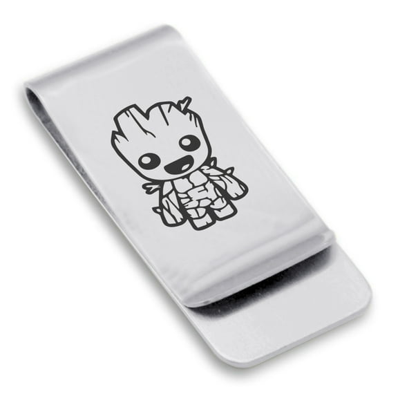 Stainless Steel Groot Classic Slim Money Clip Credit Card Holder