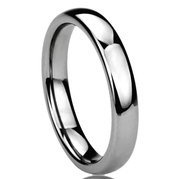 Women's Tungsten Carbide Wedding Band Ring 4mm Comfort Fit Domed Classic Ring For Men & Women