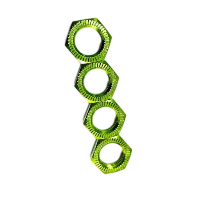 Langgg Ensemble de 4 Écrous de Roue Hexagonaux pour Véhicules RC 1:7 1:8 Accessoires de Remplacement Vert