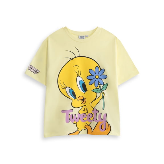 Looney Tunes Tweety Girls Yellow Short Sleeved T-Shirt | 2-3 Years | Made by Vanilla Underground