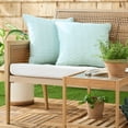 thumbnail image 2 of MARTHA STEWART Vineyard Vines Indoor Outdoor Decorative Pillow 2-Pack Set, UV Fade Resistant, Water Repellent, Printed Garden Design, Aqua Blue, 18"x18", 2 of 9