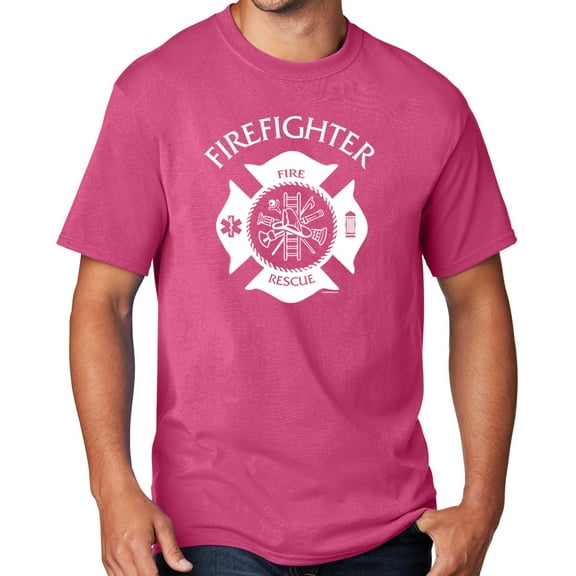 Men's Firefighter T-shirt, 4XL Sangria - TALL