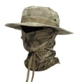 thumbnail image 2 of Helii UPF 50+ Wide Brim Sun Boonie Hat With Ice Silk Neck Gaiter Face Mask 2 in 1 Set Breathable Camo Fishing Hat for Men Women Outdoor Hiking Camping Hunting Cap Adjustable Sun Protection Hat, 2 of 8
