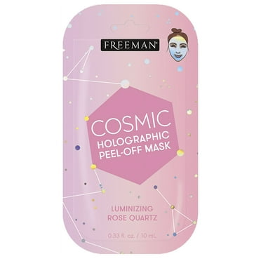 Freeman Cosmic Holographic Luminizing Rose Quartz Peel Off Facial Mask, Face Mask Removes Impurities, Brightens Complexion, Perfect For All Skin Types, 0.33 fl.oz./ 10 mL Sachet