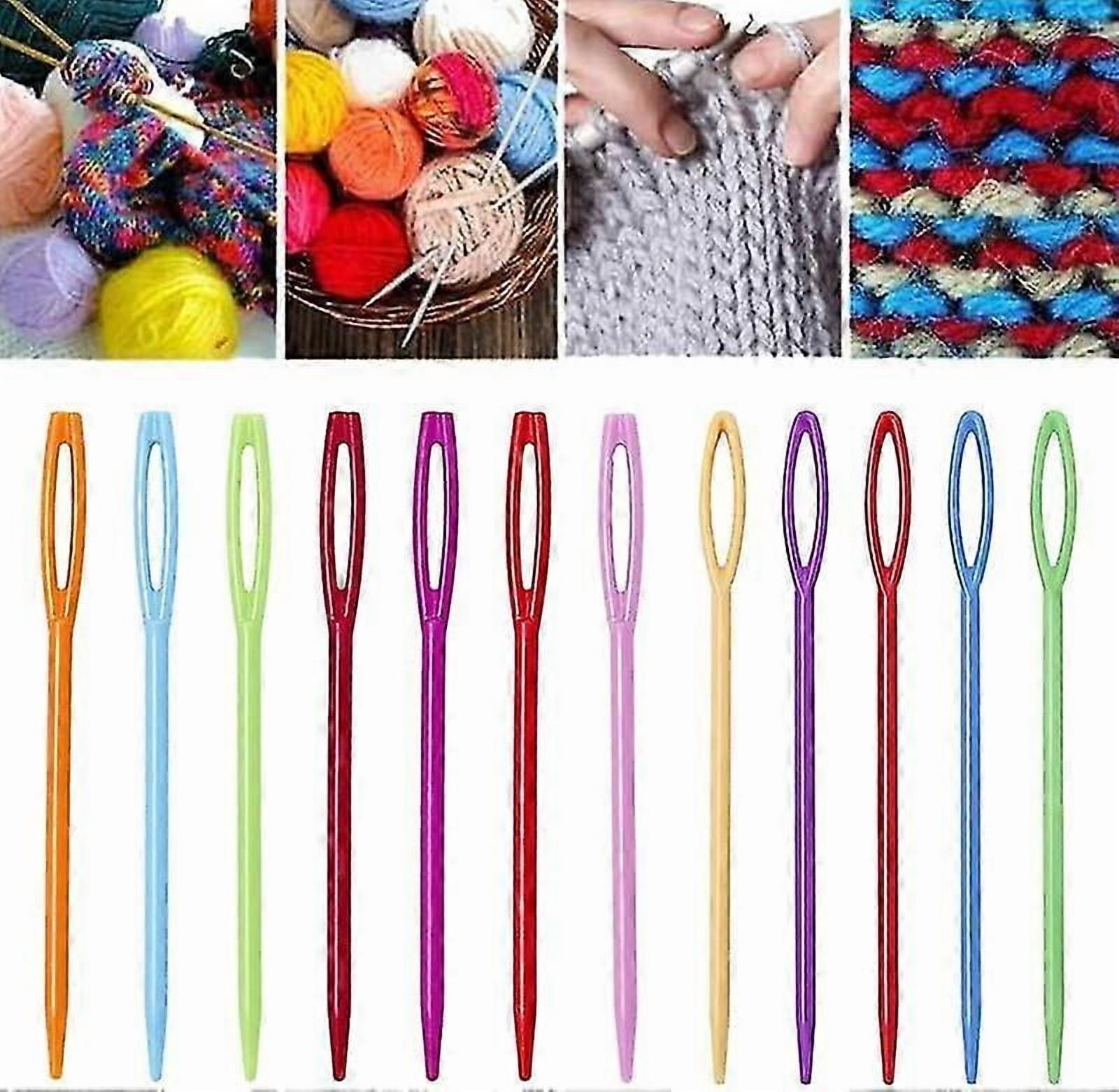 100pcs Plastic Sewing Needles - 9cm, Multicolor Kids Plastic Needles - Yarn Needle Repair Needles Plastic Sewing Needles For Sewing Craft