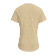 thumbnail image 5 of EchfiProm T-Shirts for Women Eyelet Tops Beige Lace Square Neck Pullover Solid Ladies Trendy, 5 of 5