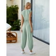 thumbnail image 4 of PUWEI Women's Casual Two Pieces Outfits Cropped Top High Rise Sweatpants Workout Tracksuit, 4 of 7