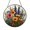Acrylic 3.5 Inch, variant on Round Floral Wildflower Window Hanging Suncatcher, Stained Glass Style Botanical Art Panel for Home Decor