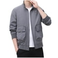 thumbnail image 4 of LOVZFMLL Jackets for Men's Solid Color Velvet Winter Windproof No Hat Long Sleeved Pocket, 4 of 9