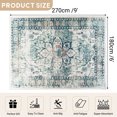 thumbnail image 2 of 6'x9' Vintage Area Rugs,Soft Washable Distressed Thin Rugs for Living Room Bedroom,Non-Slip Foldable Indoor Carpet,Dark Green, 2 of 5