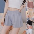 thumbnail image 4 of Women Summer Silky Seamless Safety Pants Solid Color Loose Fit Slip Shorts Anti-Exposed Elastic Waist Underwear Casual Home Lingerie Boyshorts, 4 of 19