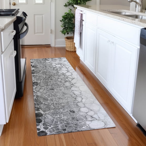 Addison Rugs Chantille Indoor/Outdoor Transitional Abstract Gray Washable Runner Rug, 2'3" x 7'6"