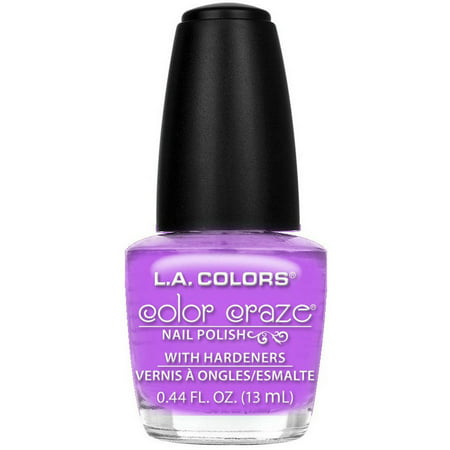 L.A. Colors Color Craze Nail Polish with Hardeners, Purple Passion, 0.44