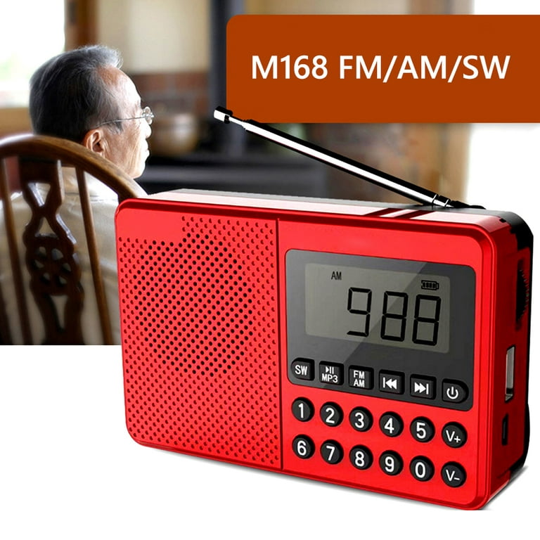 AceMonster Multi-Function Radio FM/AM/SW Multi-Band Radio Portable  Bluetooth Speaker MP3 Player can be Operated by Rechargeable Lithium  Battery/3 AA Batteries Support TF Card/U Disk 