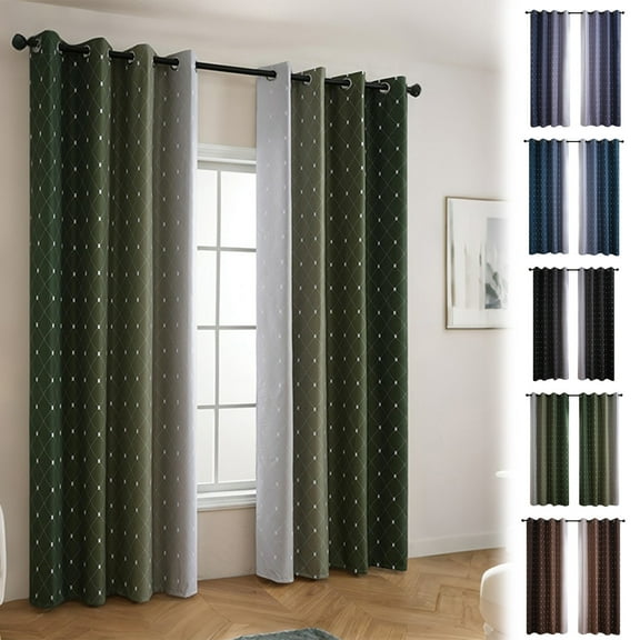 Leodye Blackout Curtains for Bedroom，Ombre Room Darkening Curtains for Living Room Grommet Window Curtains 63x52 Inches ,thermal Insulated Gradient Drapes
