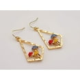 thumbnail image 6 of Mushroom earrings , unique forest jewelry , colorful hammered jewelry, 6 of 11