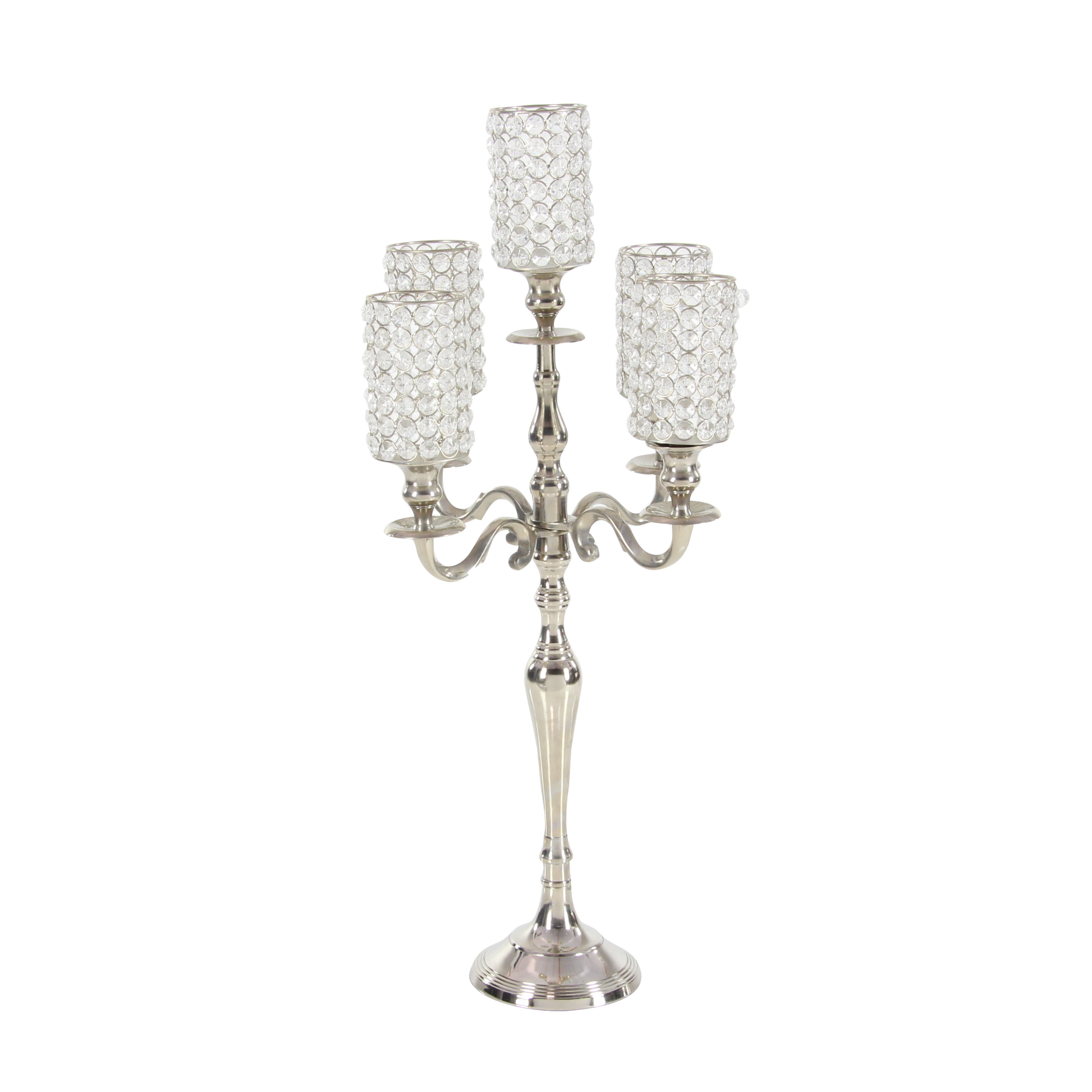 DecMode 5 Holder Silver Aluminum Candelabra