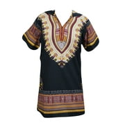 Mogul Hoodie Dashiki African Top Blouse Men Women Traditional Black Tunic Dress L