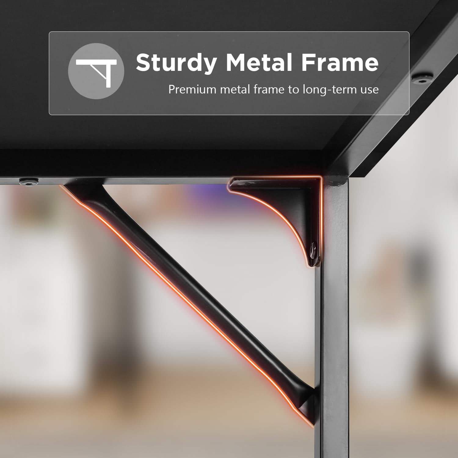 FDW 32 inch Metal Frame Computer Desk, Modern Style, Perfect for Students and Adults (Black)