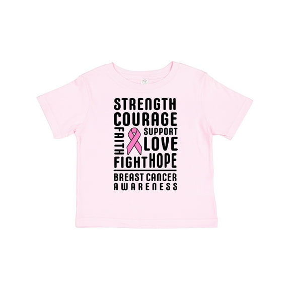 Inktastic Breast Cancer Awareness Strenght Courage Support Love Boys or Girls Toddler T-Shirt