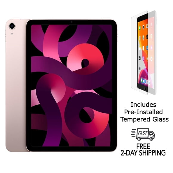 Refurbished Apple iPad Air 5 w/ Pre-Installed Tempered Glass (WiFi) 256GB Pink (Grade A)