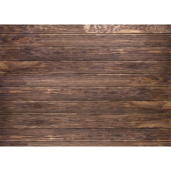 LYWYGG 8x6ft Thin Vinyl Brown Wood Backdrop Photographers Retro Wood Wall Background Cloth Seamless CP-19-0806