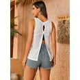 thumbnail image 2 of High-quality SweatyRocks Women's Sleeveless Scoop Neck Shirt Contract Mesh Racerback Tank Top, 2 of 5