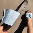 thumbnail image 4 of Zapatillas de verano con lunares de mezclilla para mujer, pantuflas con diamantes de imitación de mariposa de una palabra Wmkox8yii  hj789, 4 of 9
