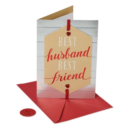American Greetings Premier Best Husband Birthday Greeting Card with (Best Gas Card For College Students)
