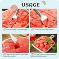 thumbnail image 3 of 2-in-1 Watermelon Fork Slicer Cutter, Stainless Steel, 4 Pack Portable Cutter Slicer Tool, Dual Head Fruit Forks for Home Party Camping Kitchen Gadget, 3 of 9