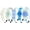 Ivory+Blue, variant on 5 count Plastic Flower Headbands Floral Hair Bands Hoops Accessories