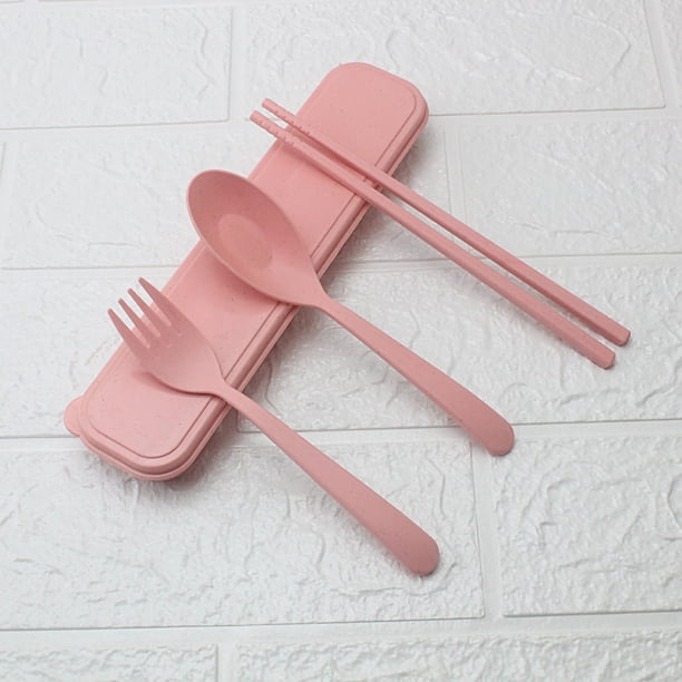 Cutlery set wheat stalk cutlery set chopsticks spoon fork utensils set utensils with case Wheat Stalk Cutlery Set Dinner Chopsticks Spoon Fork Set Portable Utensils with Case for ANGGREK Otros