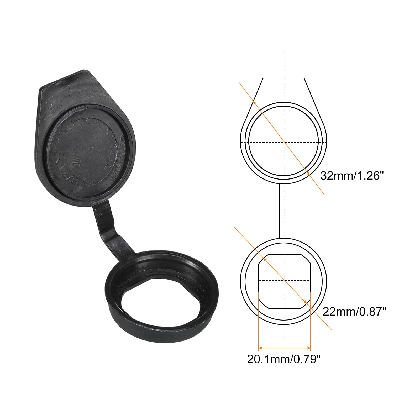 4 Housses De Protection Contre Poussière Pour Serrure à Came - Diamètre 19 Mm, Caoutchouc Noir, Neuves