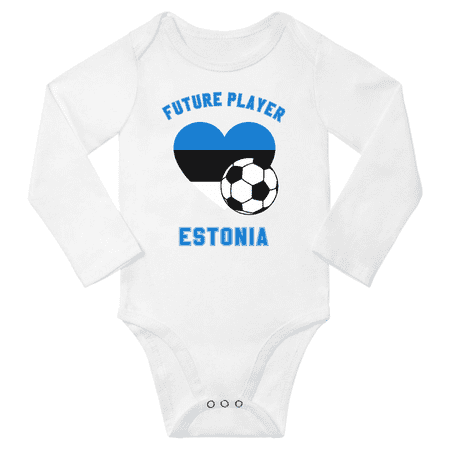 

Future Estonia Soccer Player Baby Long Slevve Romper (White 6-12 Months)