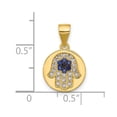 thumbnail image 2 of Auriga Fine Jewelry 925 Sterling Silver Gold-tone Black Rhodium CZ and Nano Crystal Hamsa Pendant for Women, 2 of 6