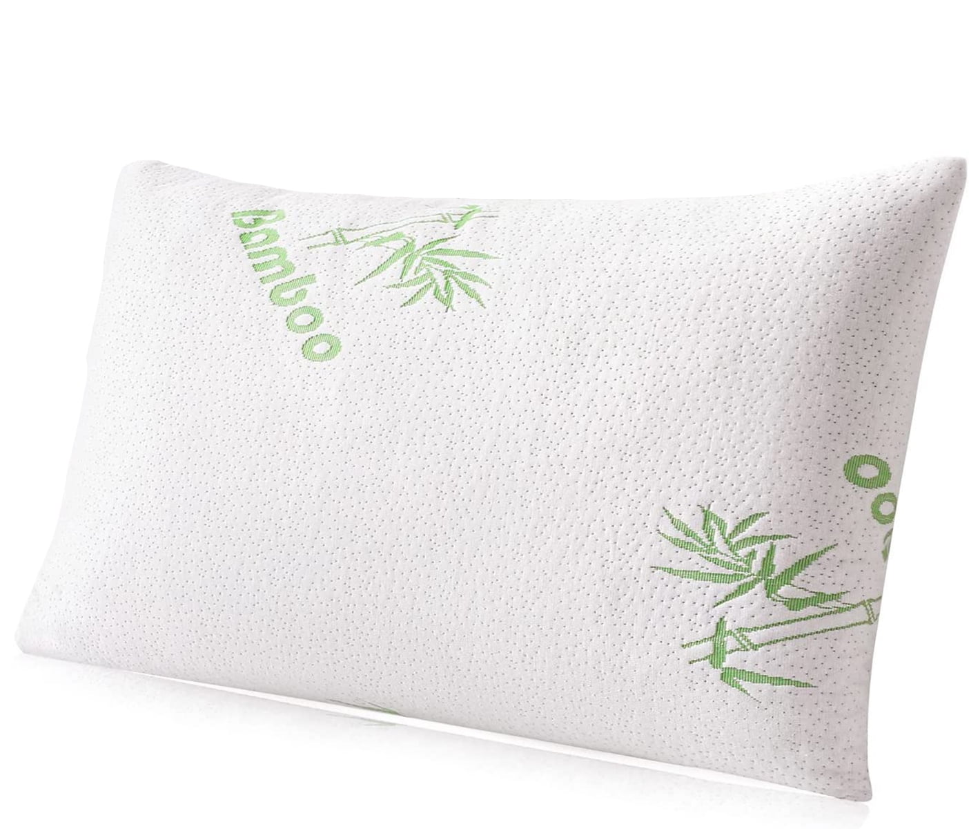 Queen Size Soft Plush Bamboo Memory Foam Support Pillow (Set Of 2)