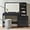 Black-GLass Top, variant on Aitjunz Vanity Desk with Mirror, Modern Makeup Vanity with 36" Mirror and 5 Drawers, Makeup Vanity Desk for Women and Girls, Bedroom