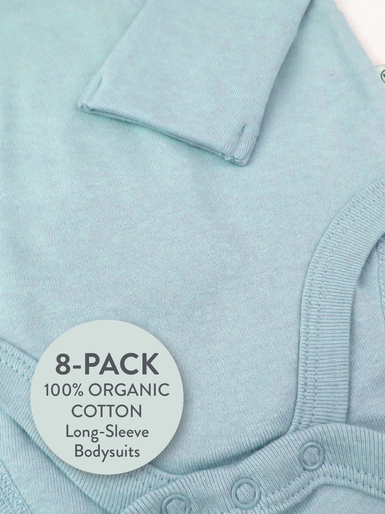 Honest Baby Clothing Baby Boy or Girl Gender Neutral Organic Cotton Long Sleeve Bodysuits, 8 Pack (Newborn-24 Months)