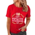thumbnail image 2 of Baqcunre Womens Tops,Fashion Round Neck Short Sleeved Easter Print T Shirt Top,Shirts For Women,Graphic Tees,Going Out Tops For Women,Womens Clothes,Red,M, 2 of 4