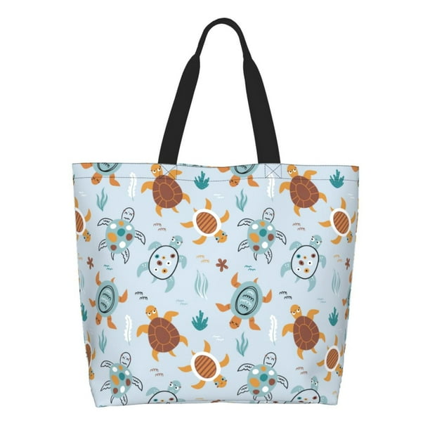 Balery Sea Turtle Bolsa Tote Estilo Estético con Cremalleras, Bolsa de Hombro, Bolsa de Compras Grande y Plegable
