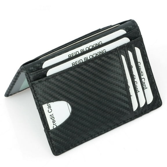 OULII Men's Fashion Carbon Fiber Wallet, Credit Card Holder and Clutch Purse for Secure Storage