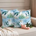 thumbnail image 2 of Outdoor Pillow Covers Nautical Turtle Whales Octopus Waterproof Pillow Cases 20x20 Set of 2, Summer Ocean Beach Theme Throw Pillow Cover Pillowcase for Patio Balcony Couch Garden, 2 of 9