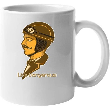 

Live Dangerous Retro Vintage Race Car Driver Novelty Design Ceramic Coffee Mug