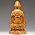 thumbnail image 3 of Camphor wood Guanyin statue, solid wood carving, seated lotus Guanyin Bodhisattva, handicraft, pure wood South China Sea Guanyin., 3 of 4