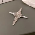 thumbnail image 4 of Qisuw Vintage Four Pointed Star Brooches Cross Star Lapel Brooch Pin Jewelry Holiday Decor for Women Men Coat Accessory, 4 of 17