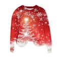 thumbnail image 4 of Women's Christmas Clothing Loose Graphic Sweatshirt Crewneck Long Sleeve Xmas Holiday Festive Tops for Women (S, Red), 4 of 6