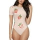 thumbnail image 1 of Balery Strawberries Body de cuello redondo de manga corta para mujer Tops de manga corta Tops básicos-Small, 1 of 7
